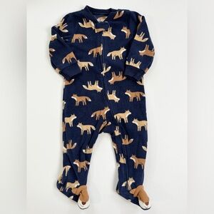 Carter's Navy Blue Fleece Fox Print One Piece